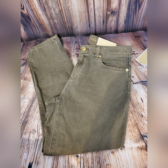 Michael Kors Izzy cropped skinny Jean green NWT - Picture 2 of 6